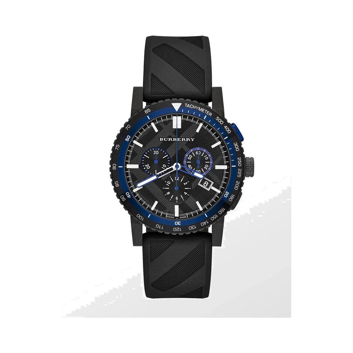 Burberry The City Chronograph Black Dial Black Watch For Men