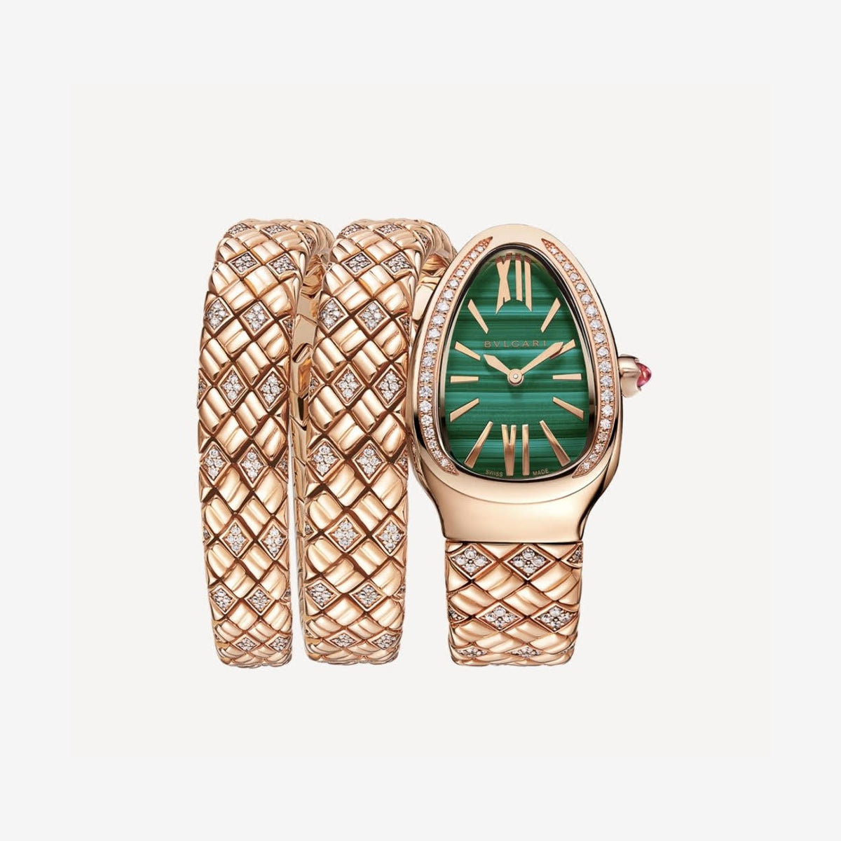 Bvlgari Serpenti Spiga Green Dial Double Spiral lady watch