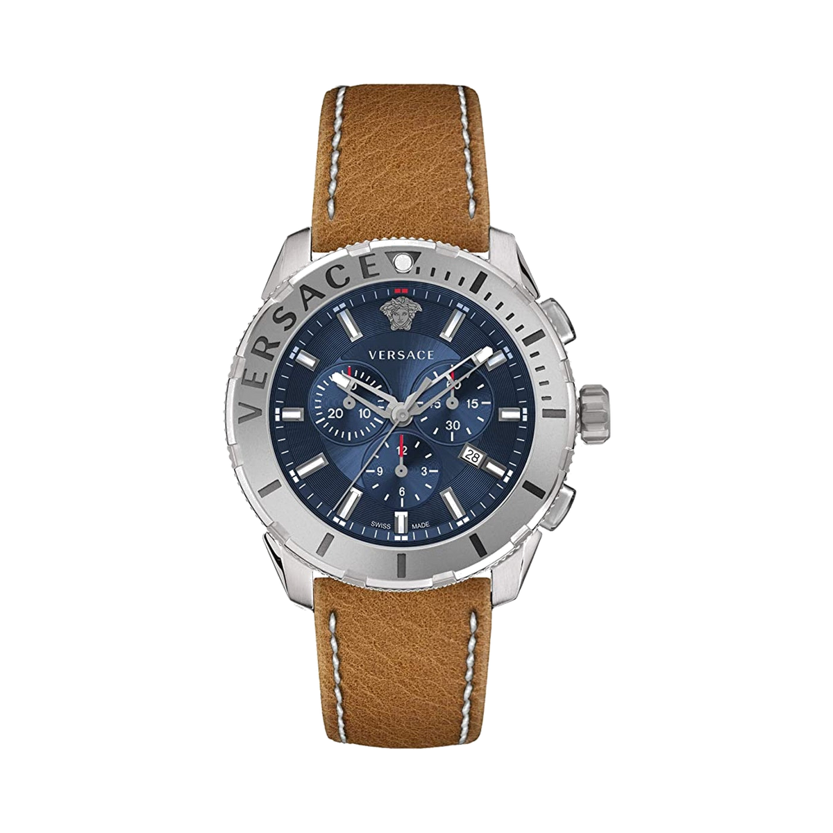 Versace Men's Blue 48 mm Casual Chrono Watch