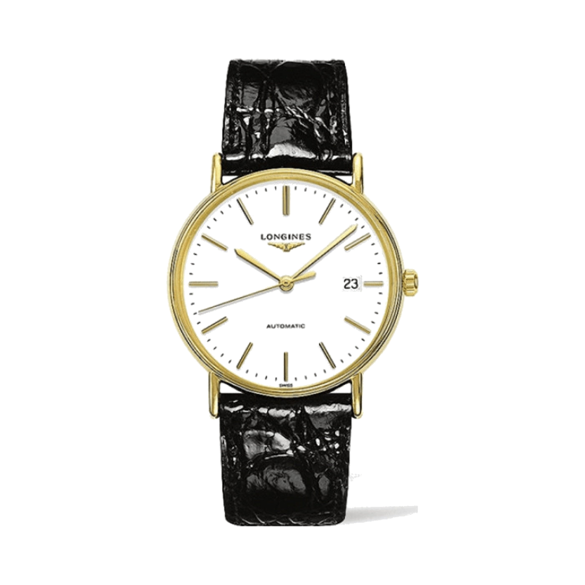 Longines - Presence 38.5 Automatic PVD Gold / White / Strap watch