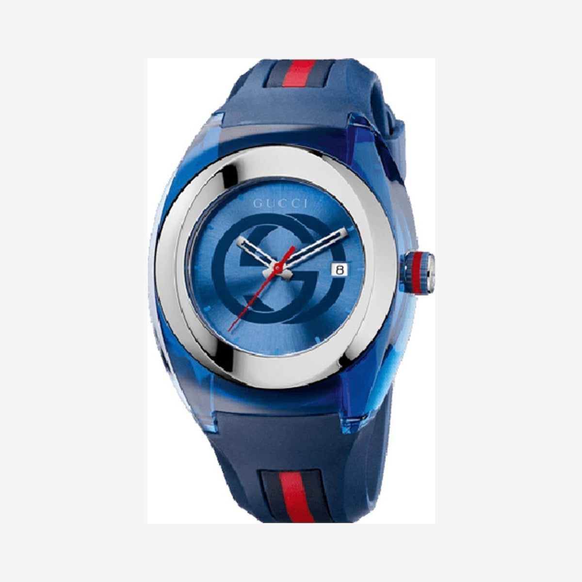 Gucci Sync XXL 46 mm Blue Rubber Wristwatch