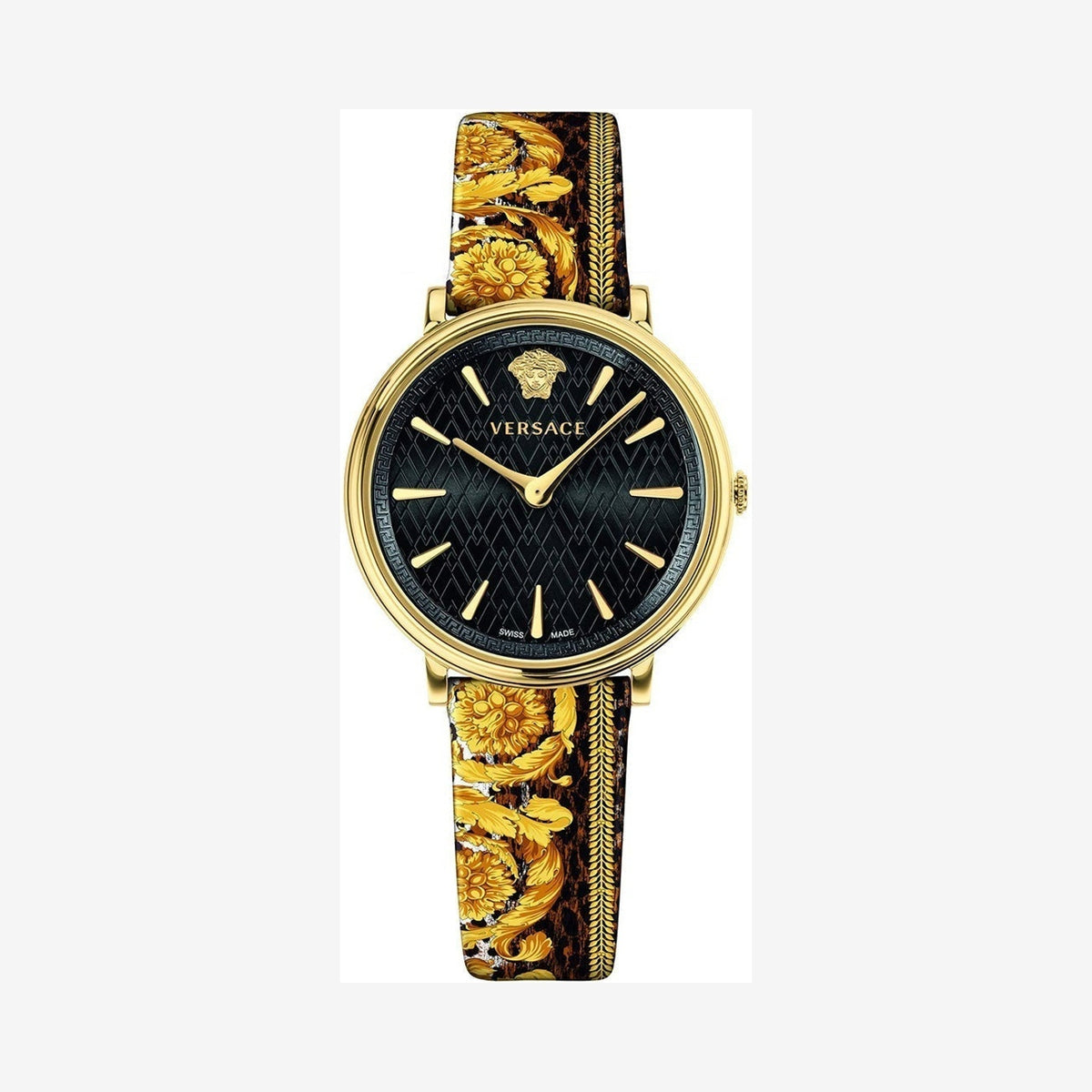 Versace V-Circle 38 mm Black Dial Wristwatch