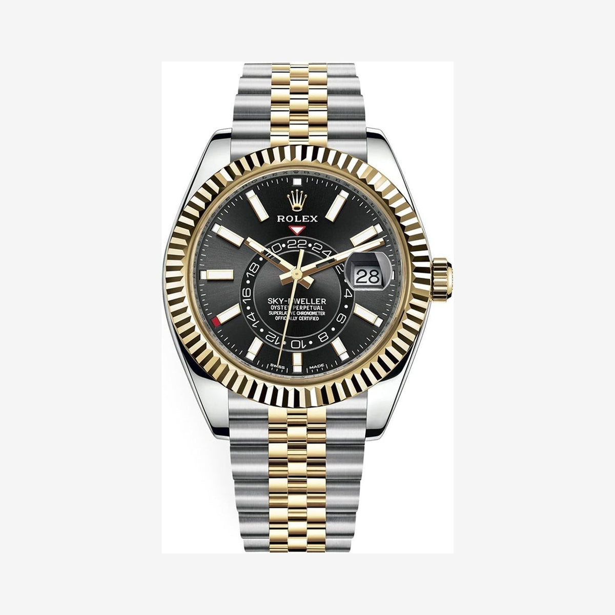 Rolex White Sky-Dweller Two-Toned black dial 42 mm Watch