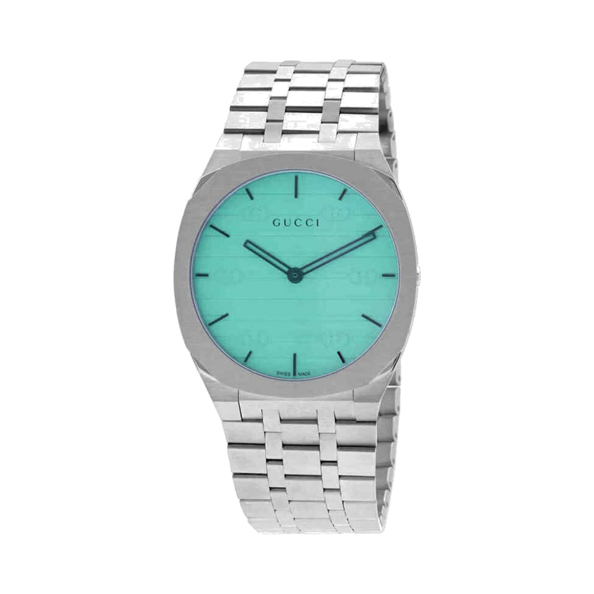 Gucci 25H Blue Dial Stainless Steel Bracelet Wristwatch