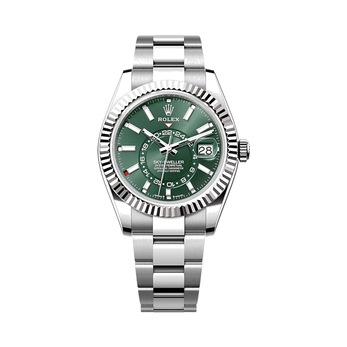 Rolex Sky- Dweller Mint dial Oystersteel and White Gold Men's Watch