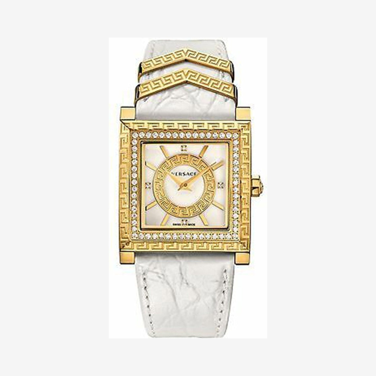 Versace DV-25 White Leather Wristwatch