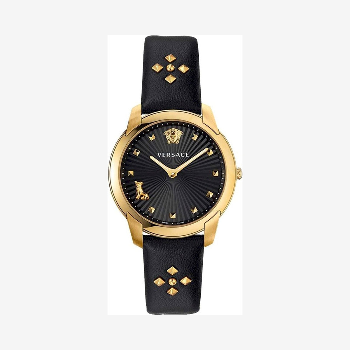 Versace Audrey Black leather Wristwatch