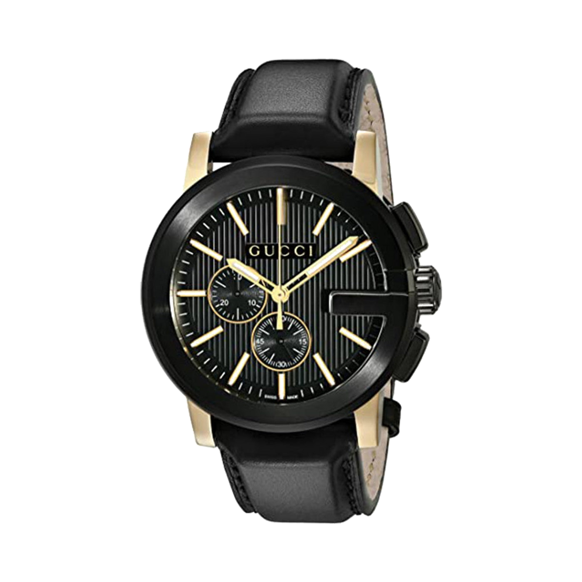 Gucci G-Chrono Swiss Chronograph Black Leather 44 mm