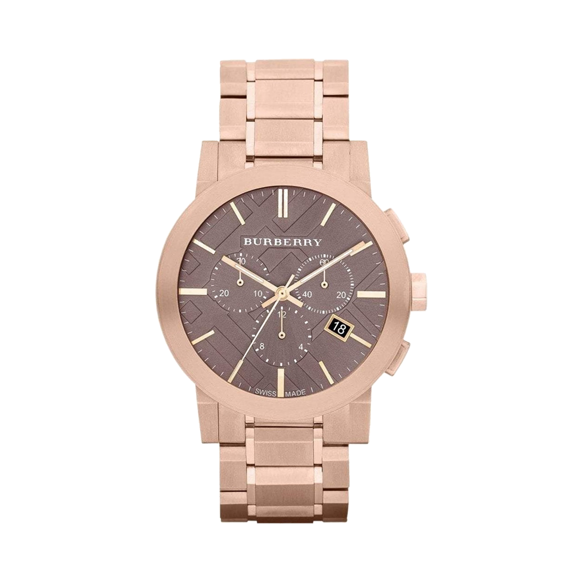 Burberry Men's Watch Chronograph The City 42mm Rose Gold