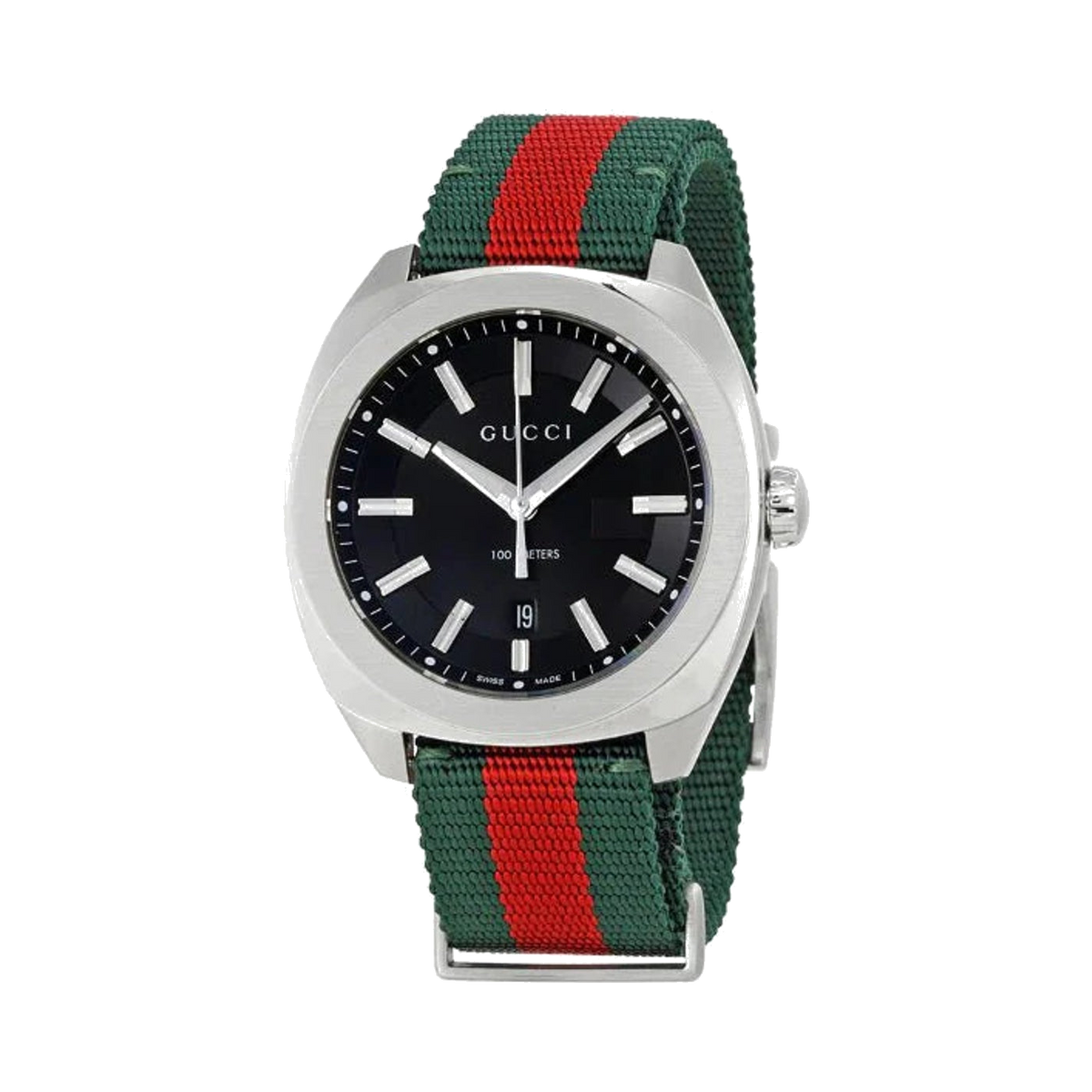 Gucci Green and Red Nato Black Dial Quartz Unisex Watch