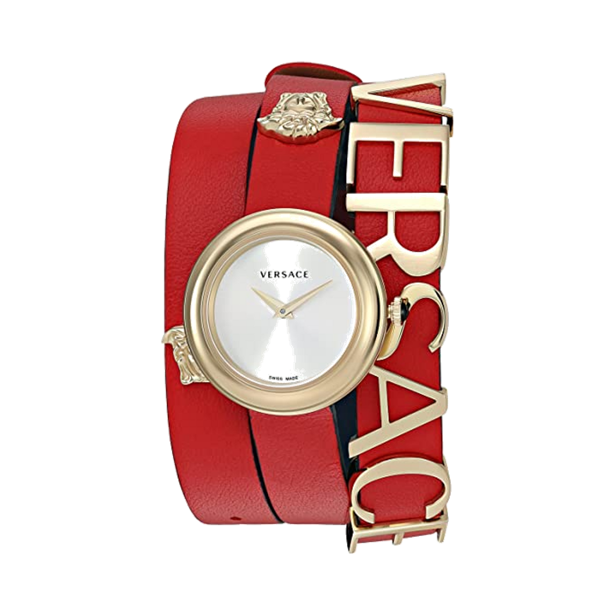 Versace V-Flare Red Leather Wrap 28 mm Ladies Watch