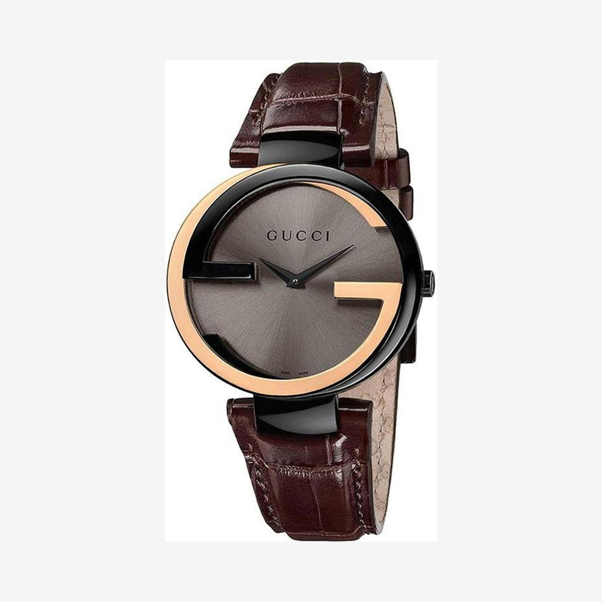 Gucci Interlocking G Brown Leather Wristwatch