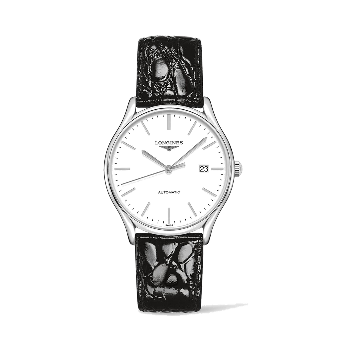 Longines lyre automatic white dial men's watch