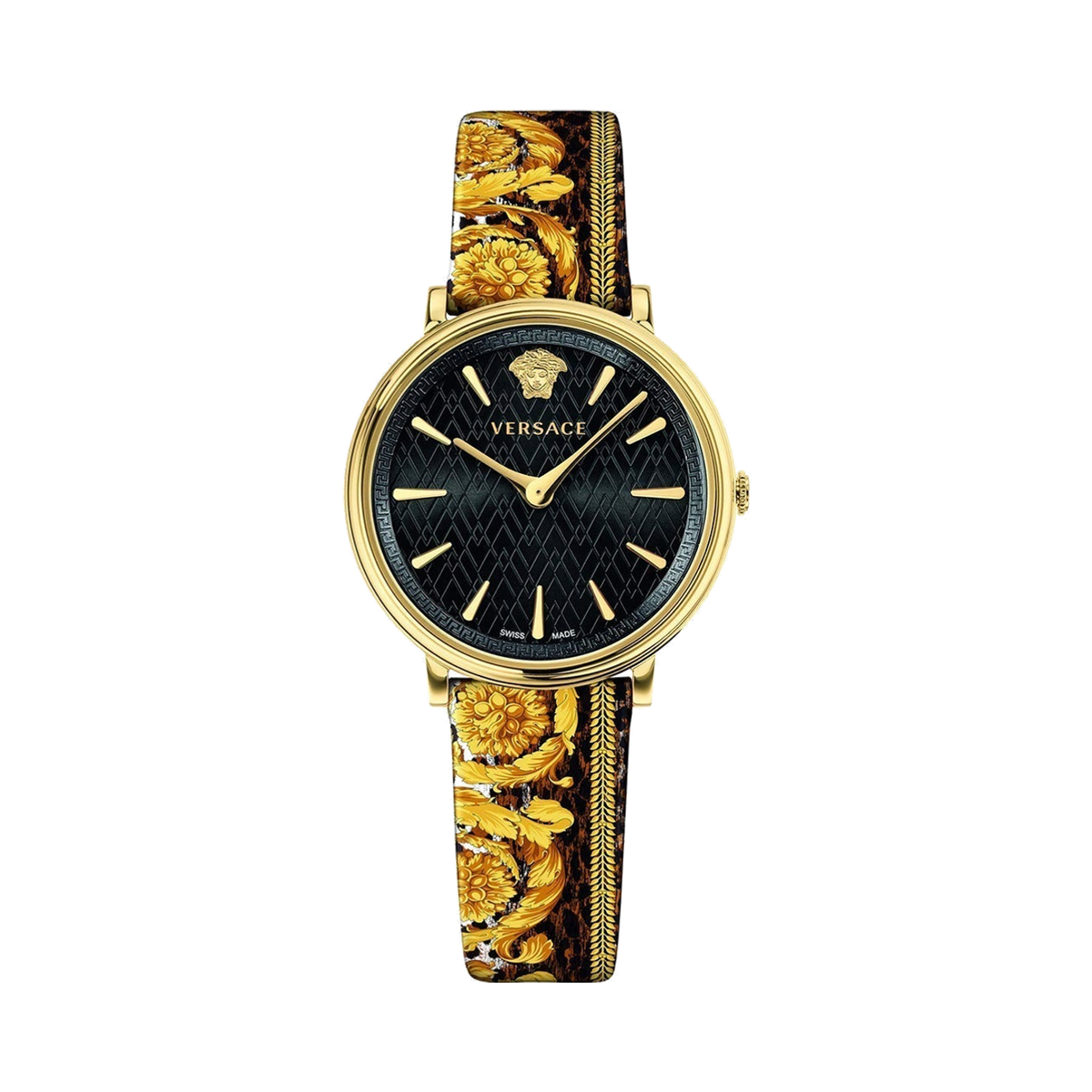 Versace V-Circle 38 mm Black Dial Wristwatch