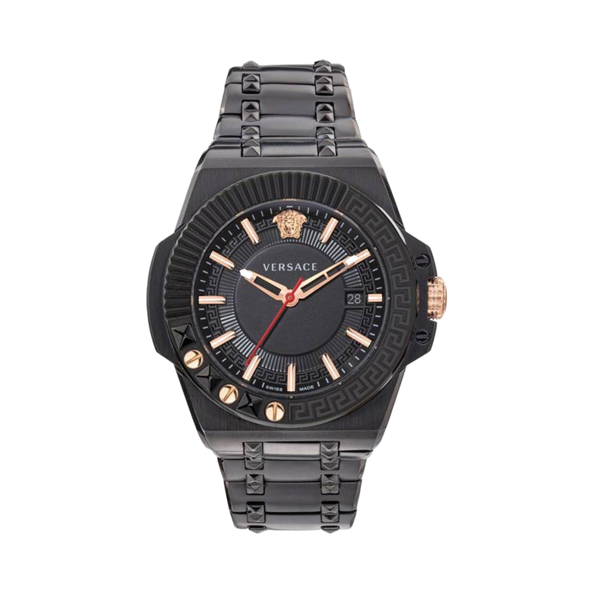 Versace Chain Reaction Black Dial Wristwatch