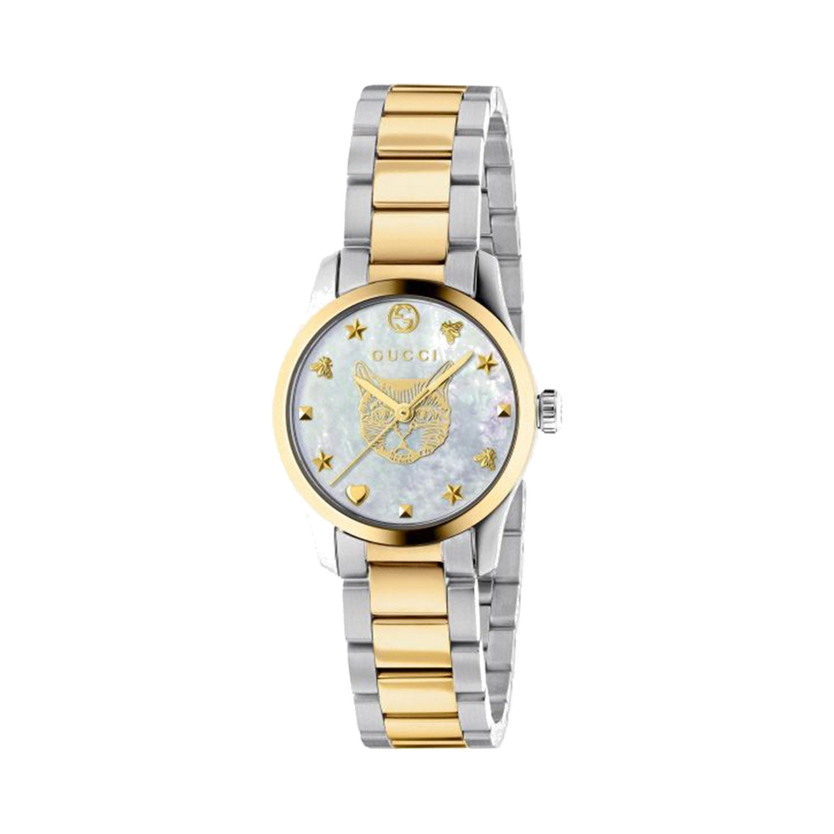 Gucci G-Timeless Mother of Pearl Feline Head Wristwatch