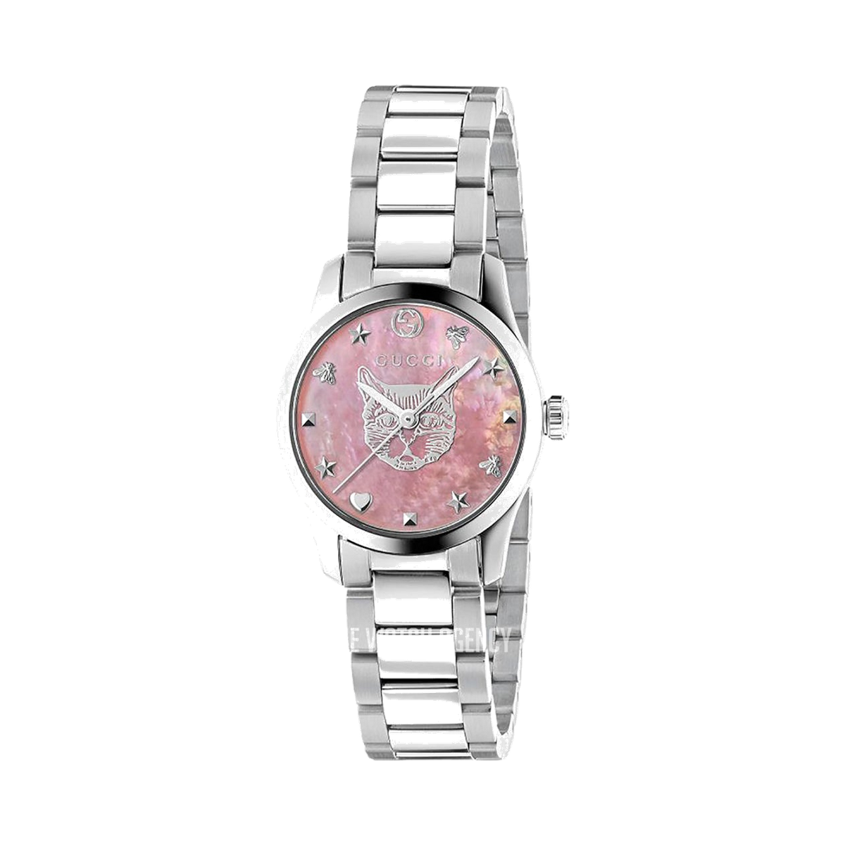 Gucci G-Timeless Pink Mother of Pearl Feline Head Wristwatch