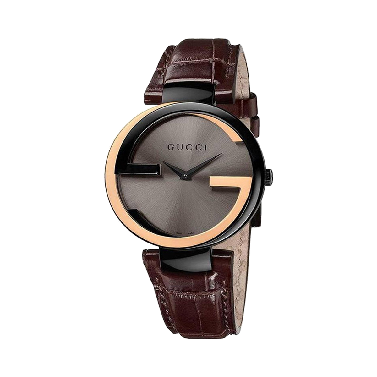 Gucci Interlocking G Brown Leather Wristwatch