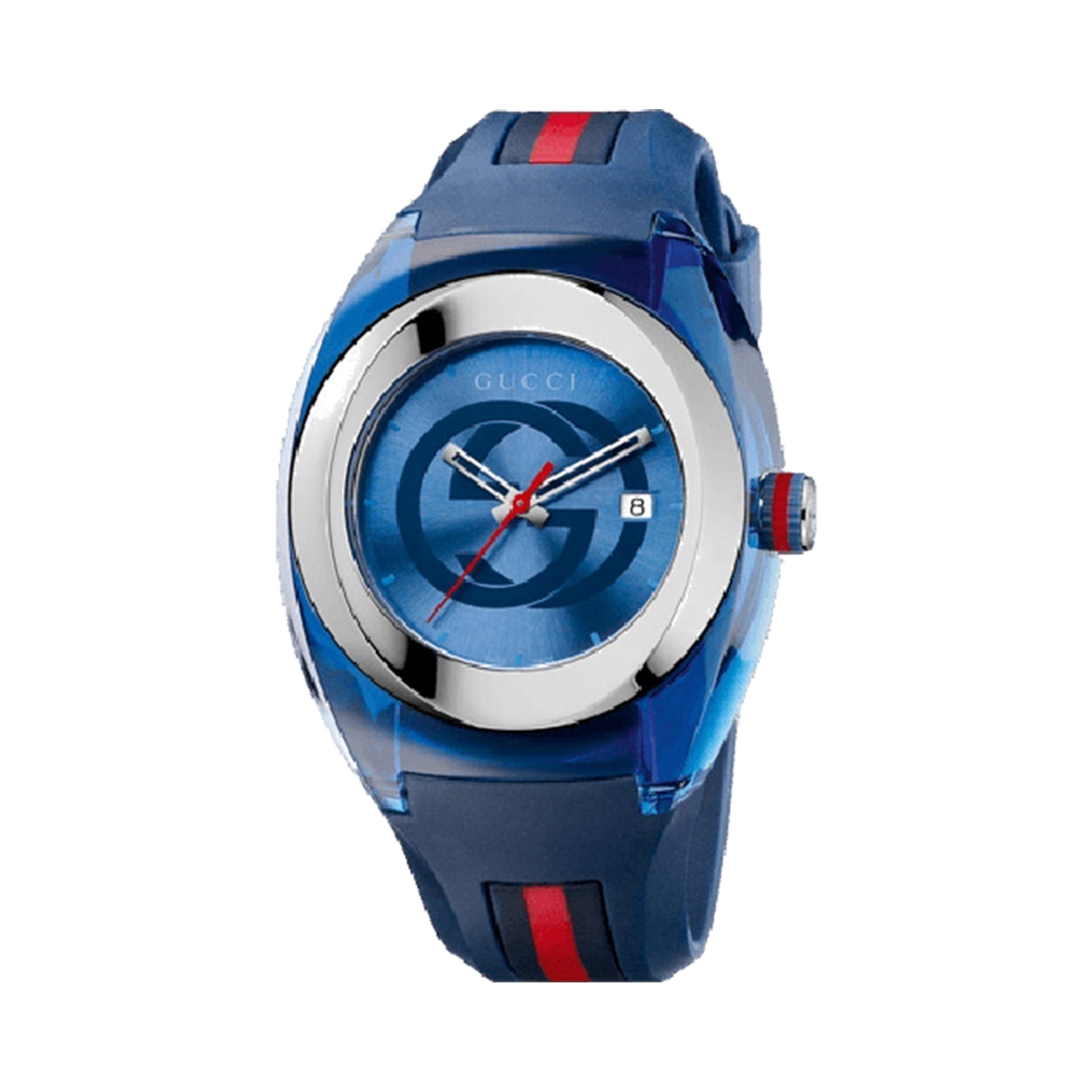 Gucci Sync XXL 46 mm Blue Rubber Wristwatch