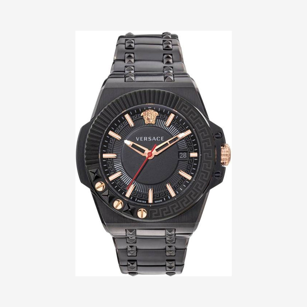 Versace Chain Reaction Black Dial Wristwatch