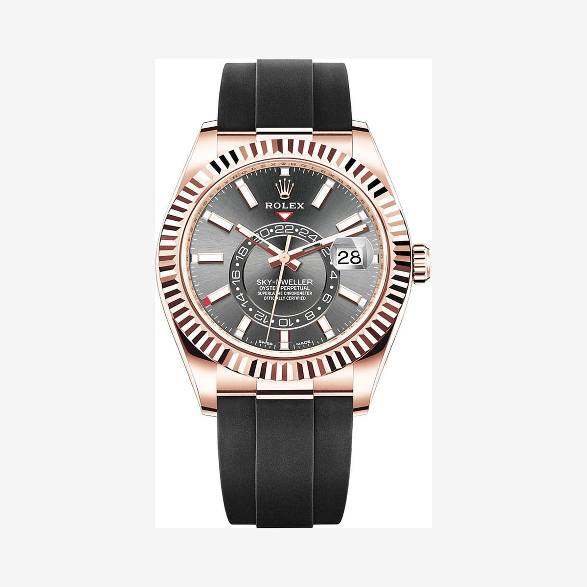 Rolex Everose gold Sky-Dweller Slate Dial flex 42 mm Watch