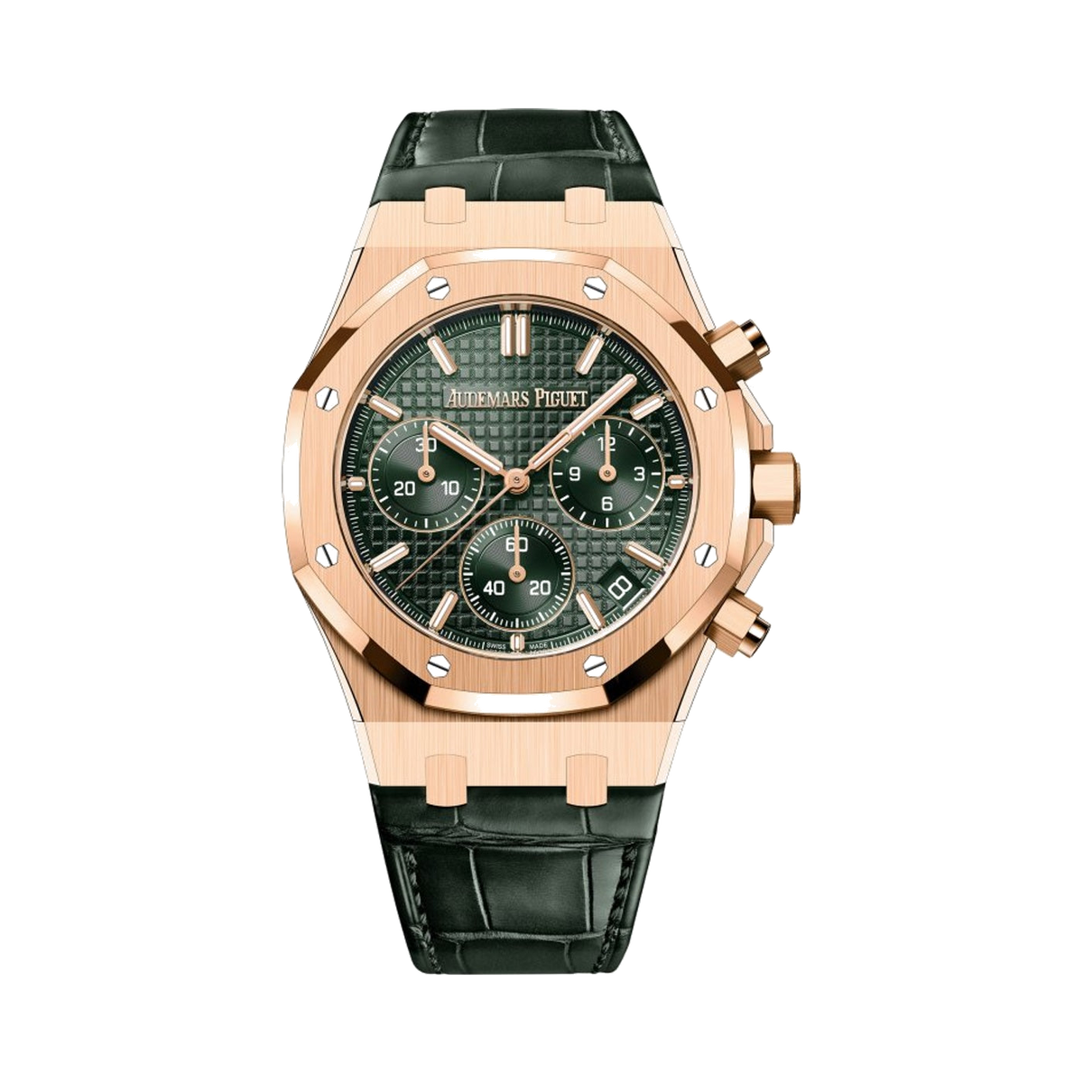 Audemars Piguet Royal Oak Chronograph Green Leather Strap Watch