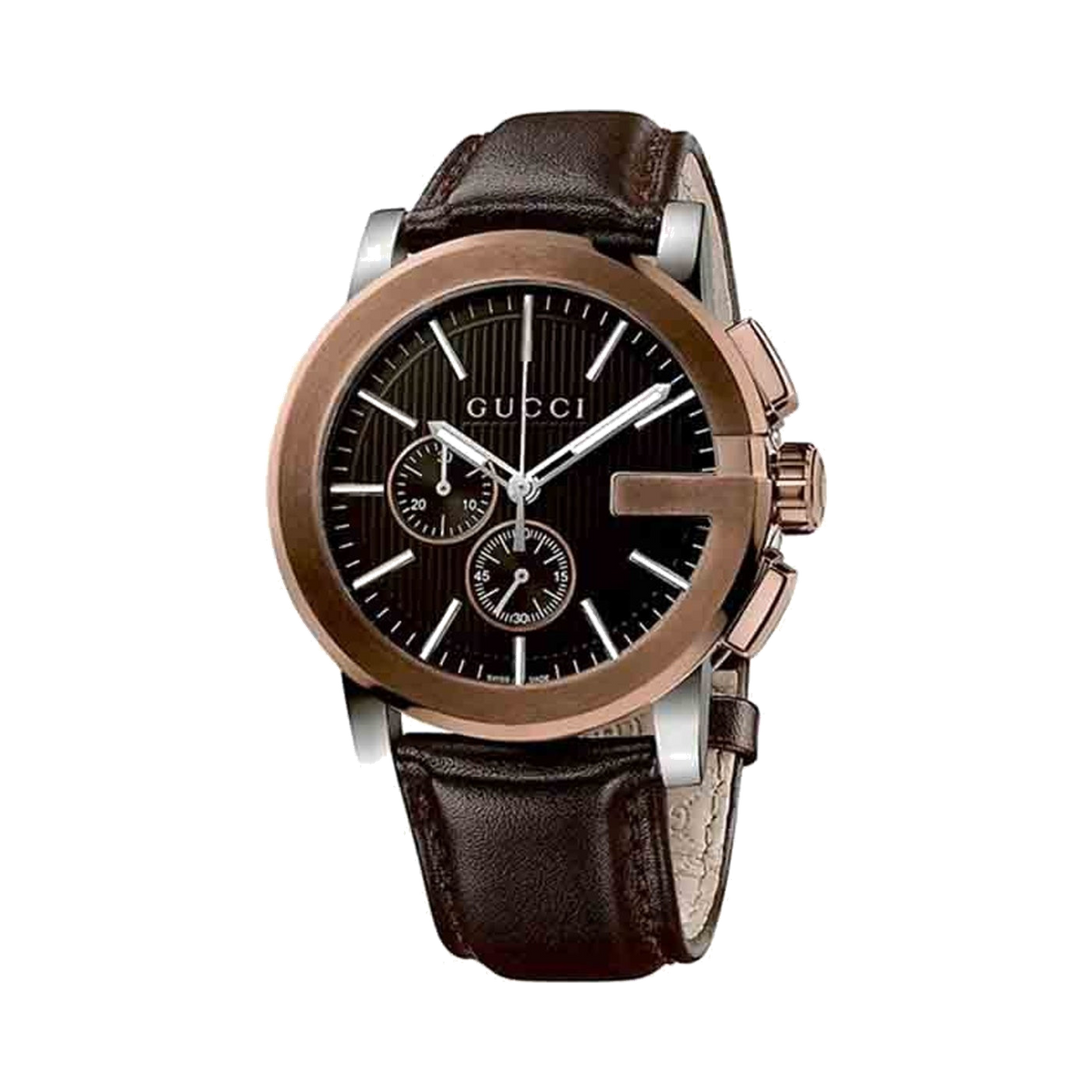 Gucci G-Chrono XL Steel Chronograph Black Dial Quartz Mens Watch
