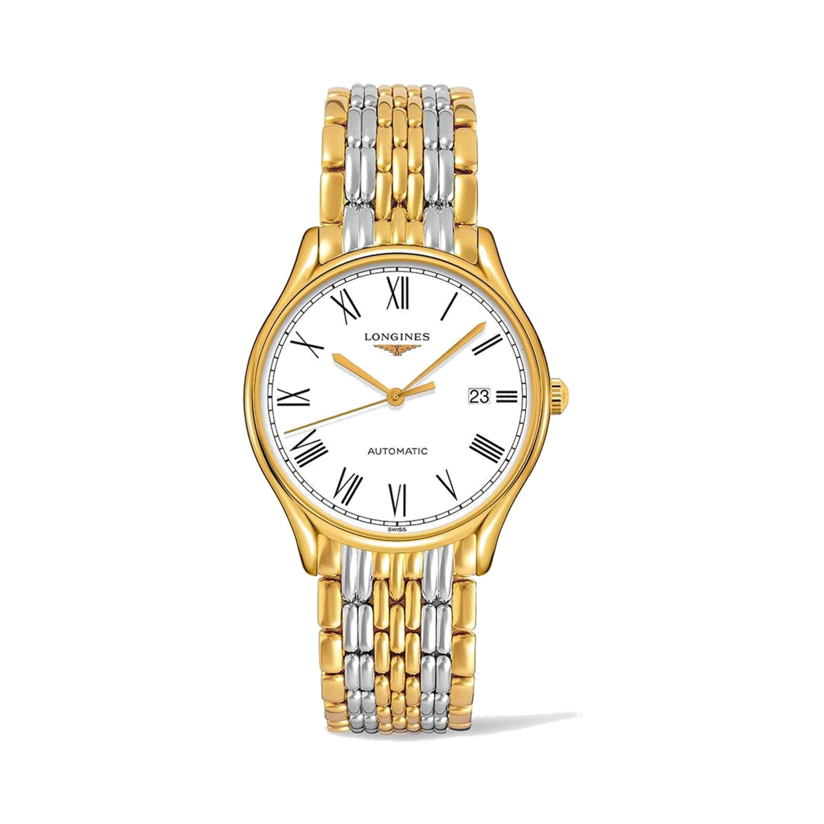 Longines - Lyre 38.5 Automatic PVD Gold / White - Roman / Bracelet watch