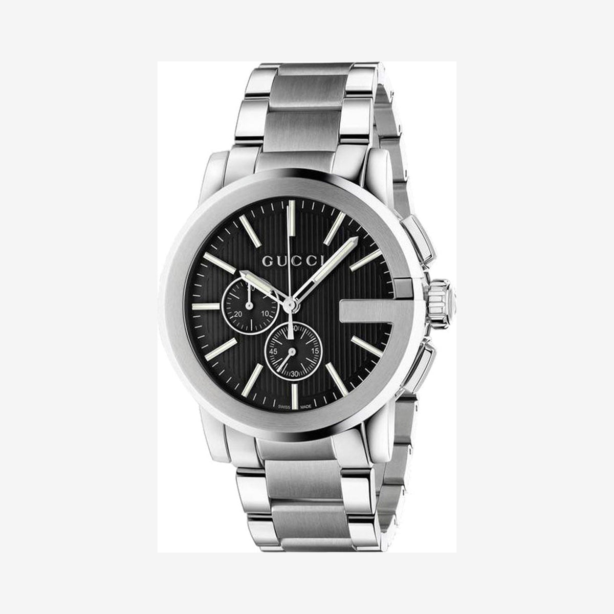 Gucci Analog Display Swiss Quartz Silver 44mm Men's Watch
