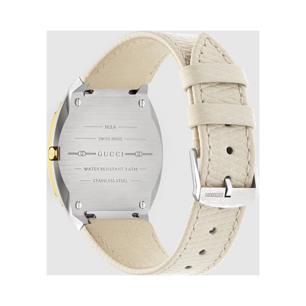 GUCCI 25H Quartz 34MM White Leather Strap Unisex Watch - Lc Watches