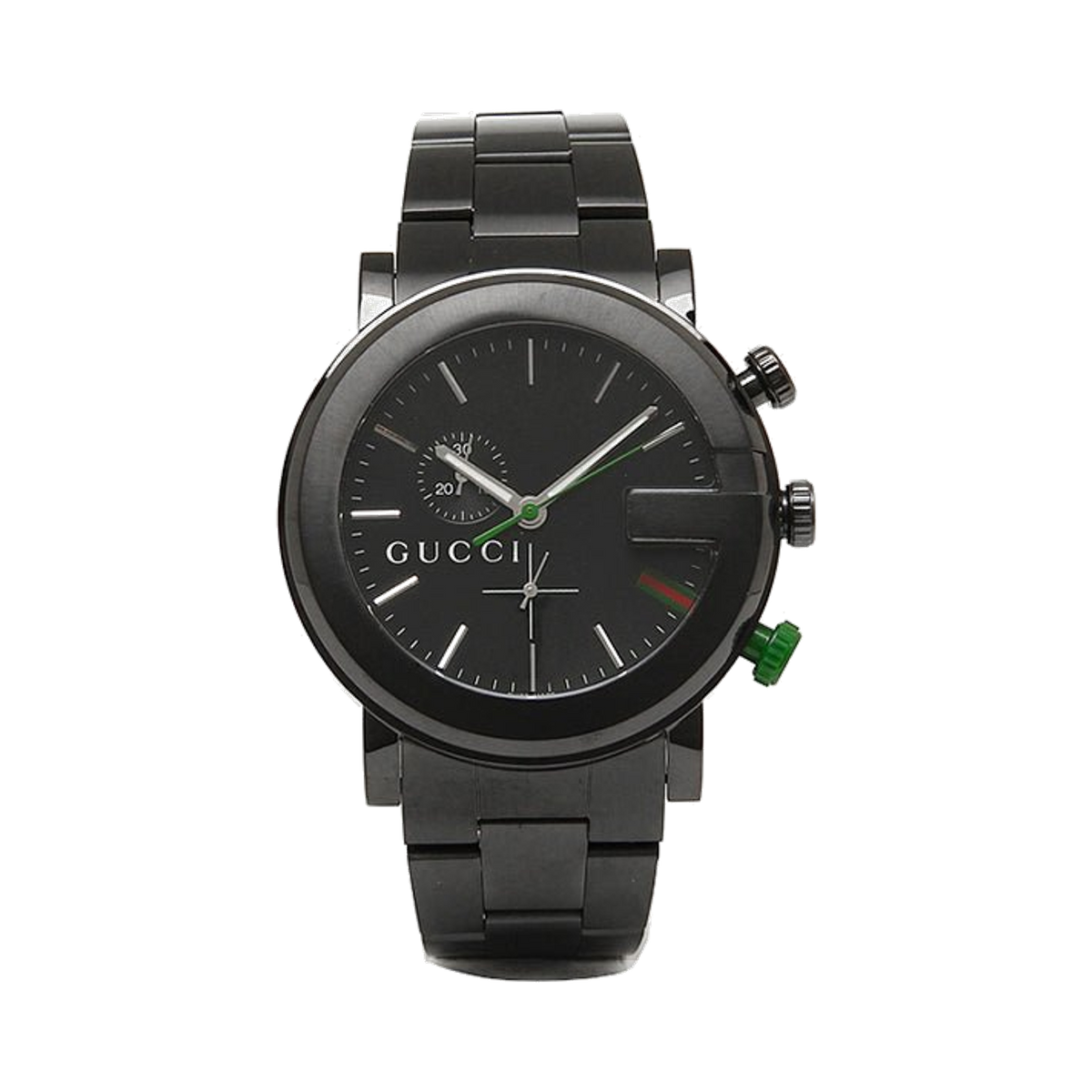 Gucci G - Chrono Black Stainless Steel Bracelet 44 mm - Lc Watches
