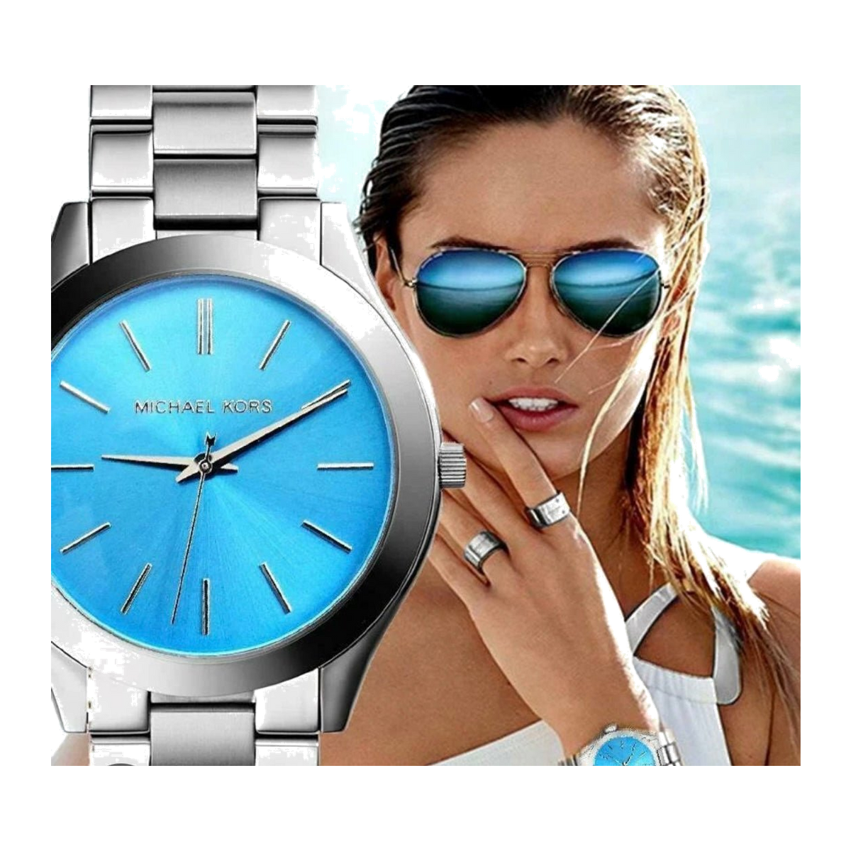 Michael Kors Slim Runway Blue Dial Women's Watch - Lc Watches