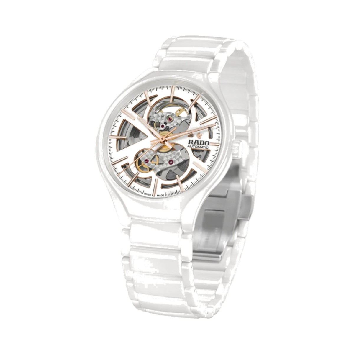 Rado True Automatic Skeleton White Ceramic Unisex Watch - Lc Watches