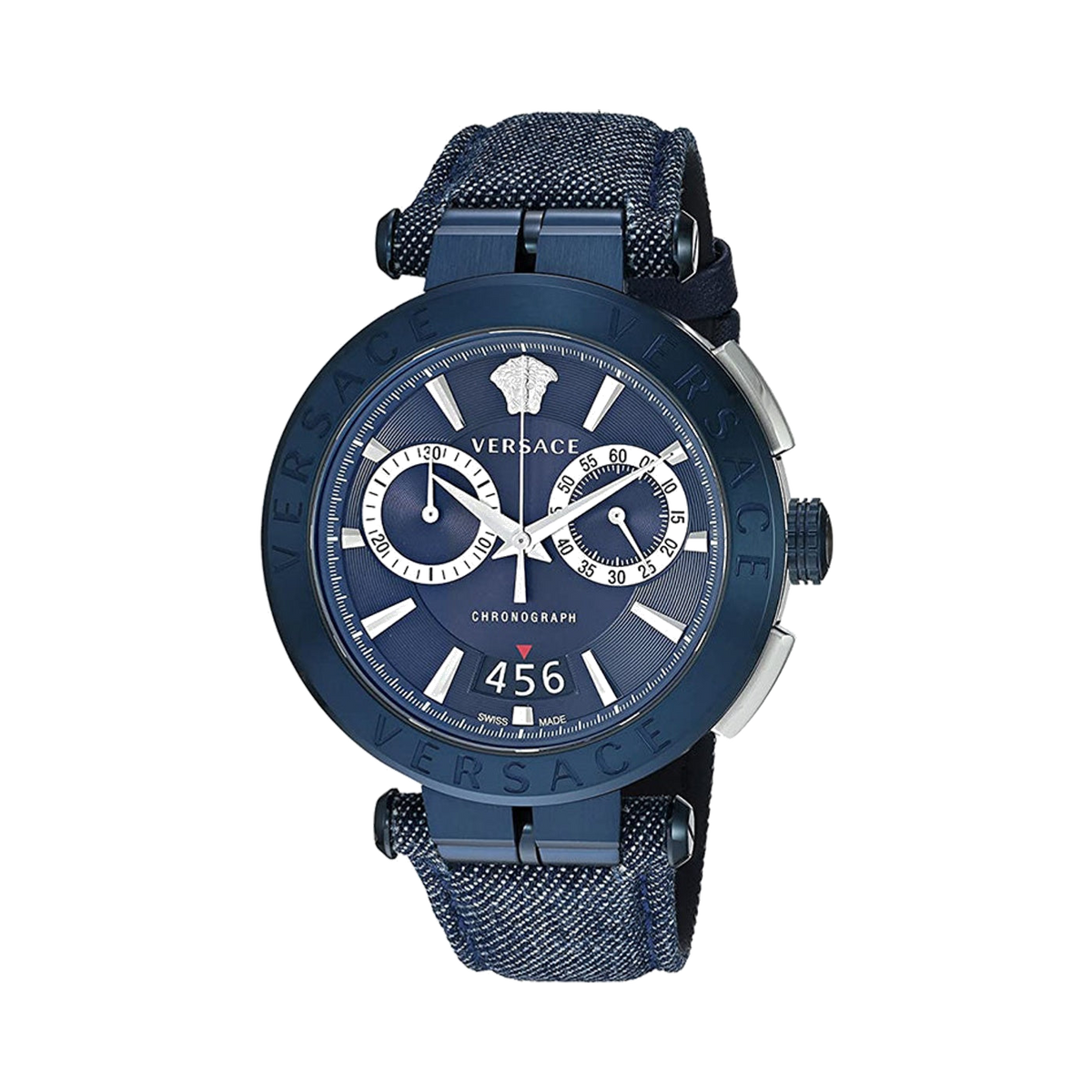 Versace Aion Chronograph Blue 45 mm Men's Watch