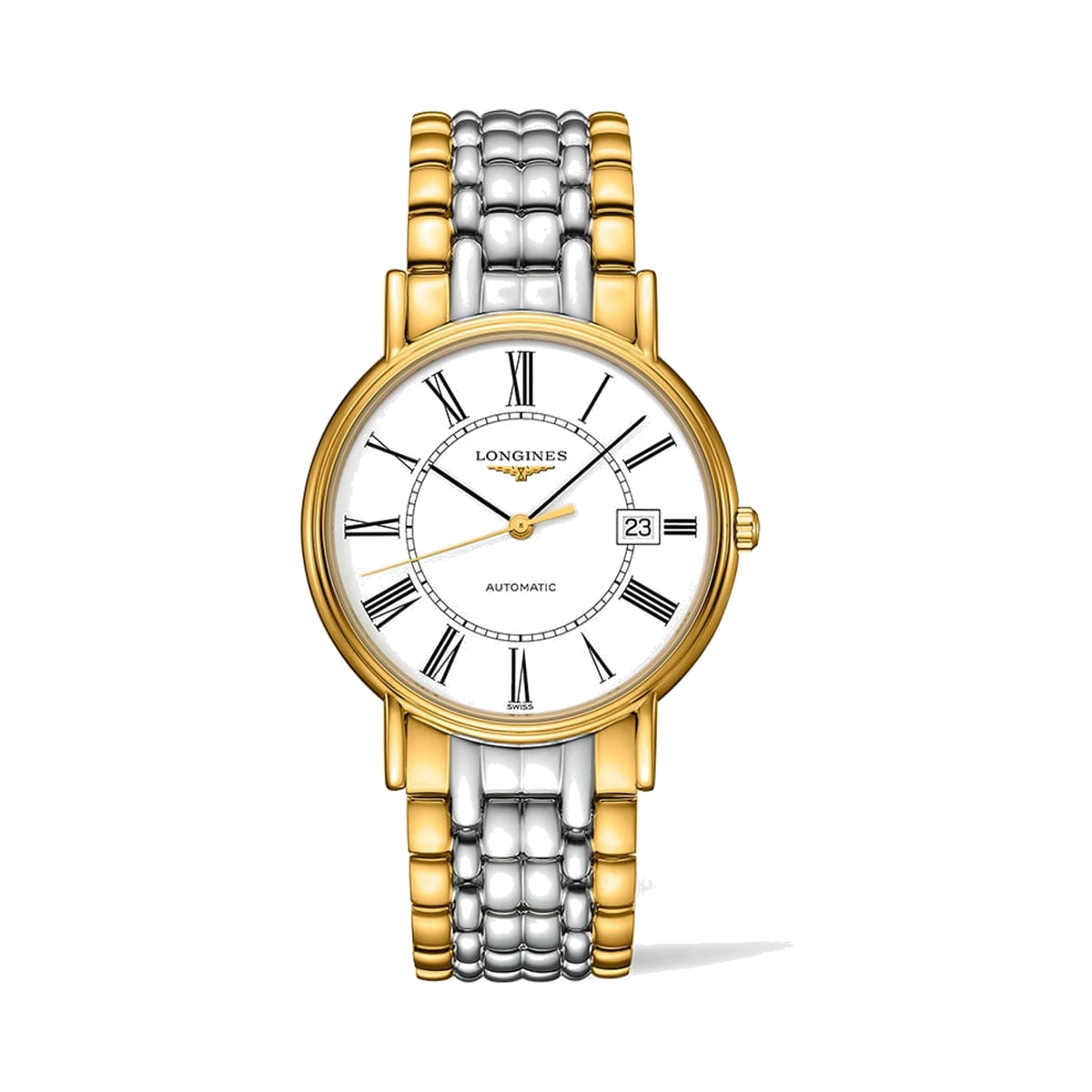 Longines - Presence 38.5 Automatic PVD Gold / White / Bracelet watch