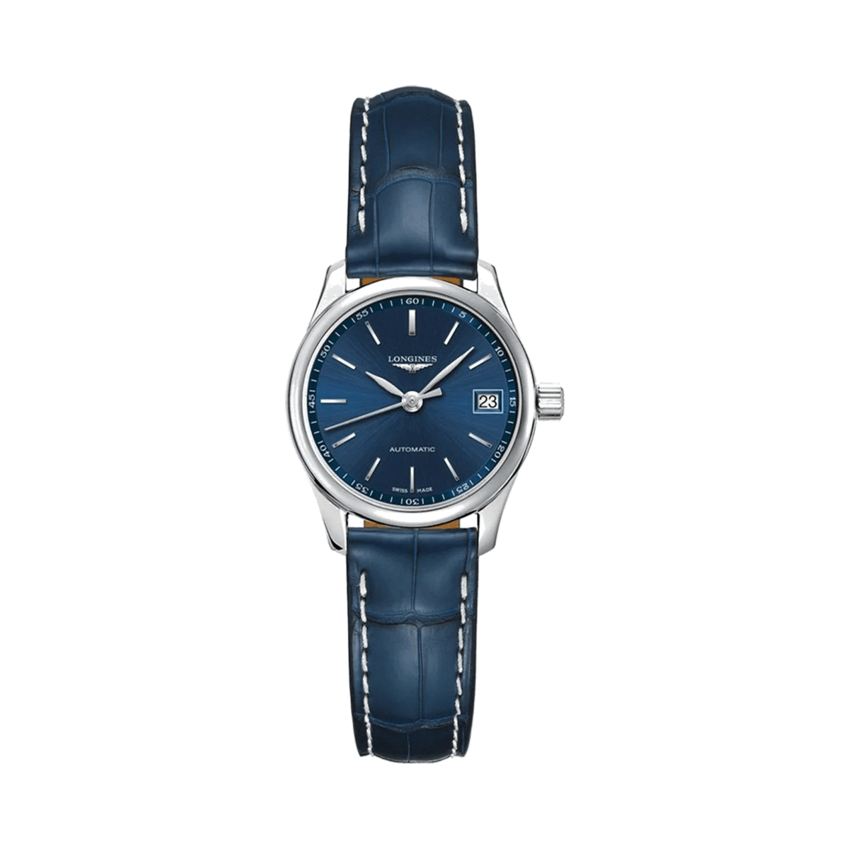 Longines Master Blue Leather 25.5 mm Women Watch
