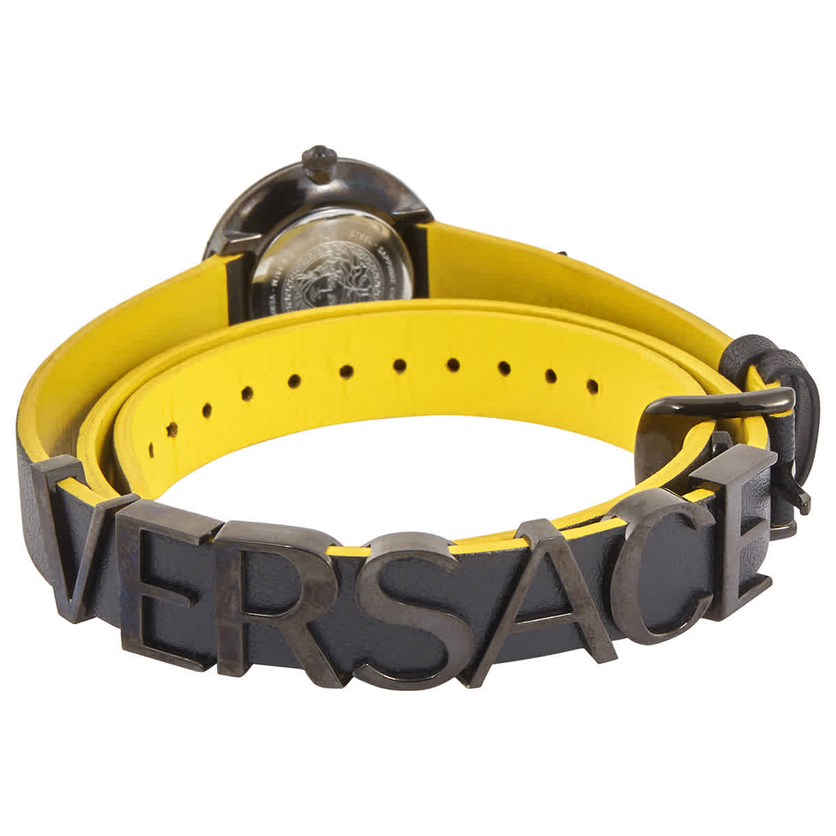 Versace V-Flare Black Leather Wrap 28 mm Ladies Watch