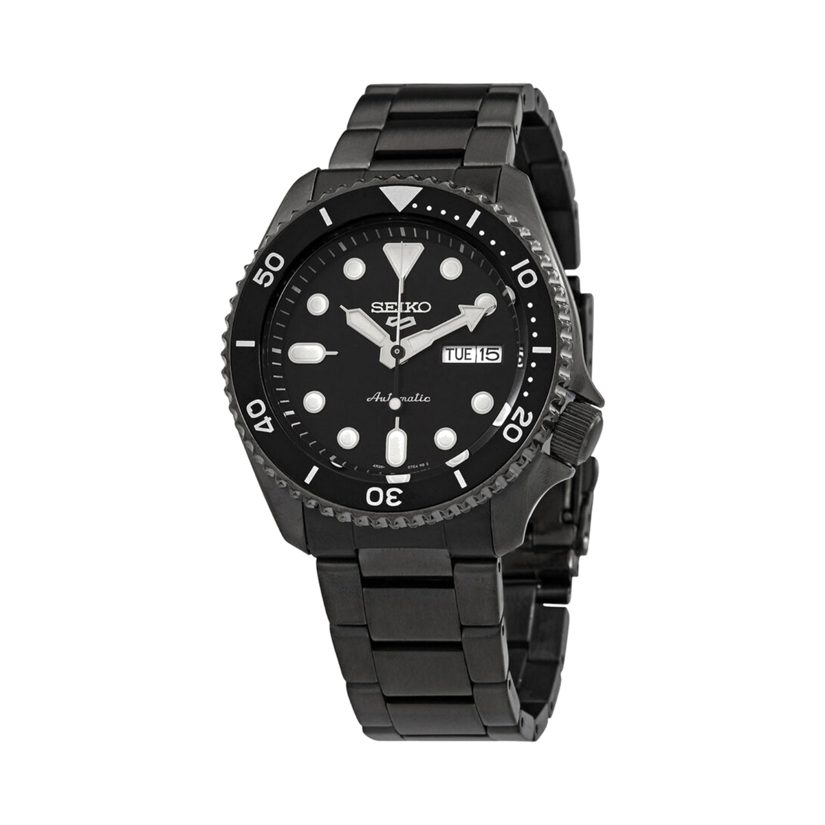5 Sports GMT Automatic Black Ion Finished Bracelet Watch 43mm
