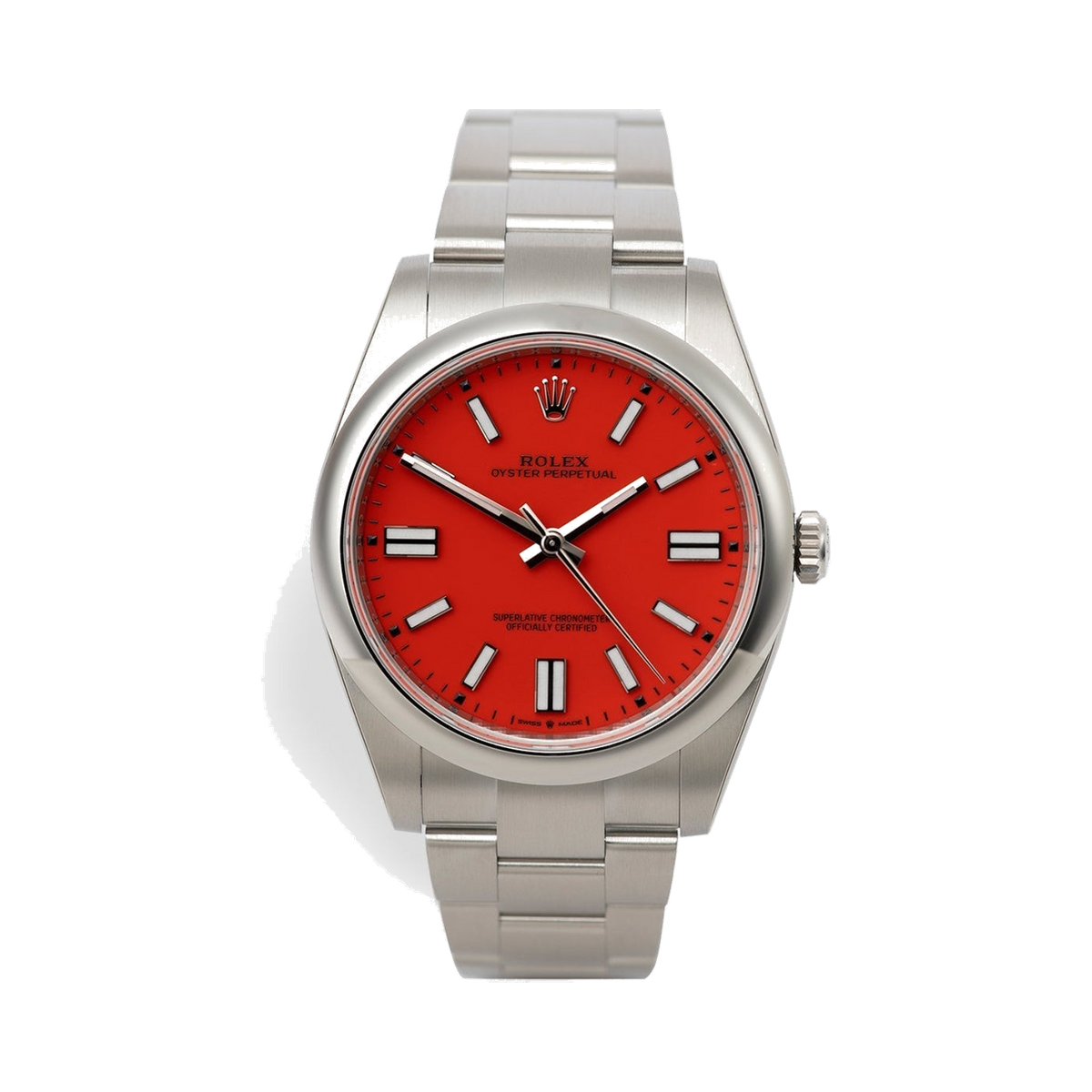 Rolex Oyster Perpetual Coral Red 41 mm Wrist Watch