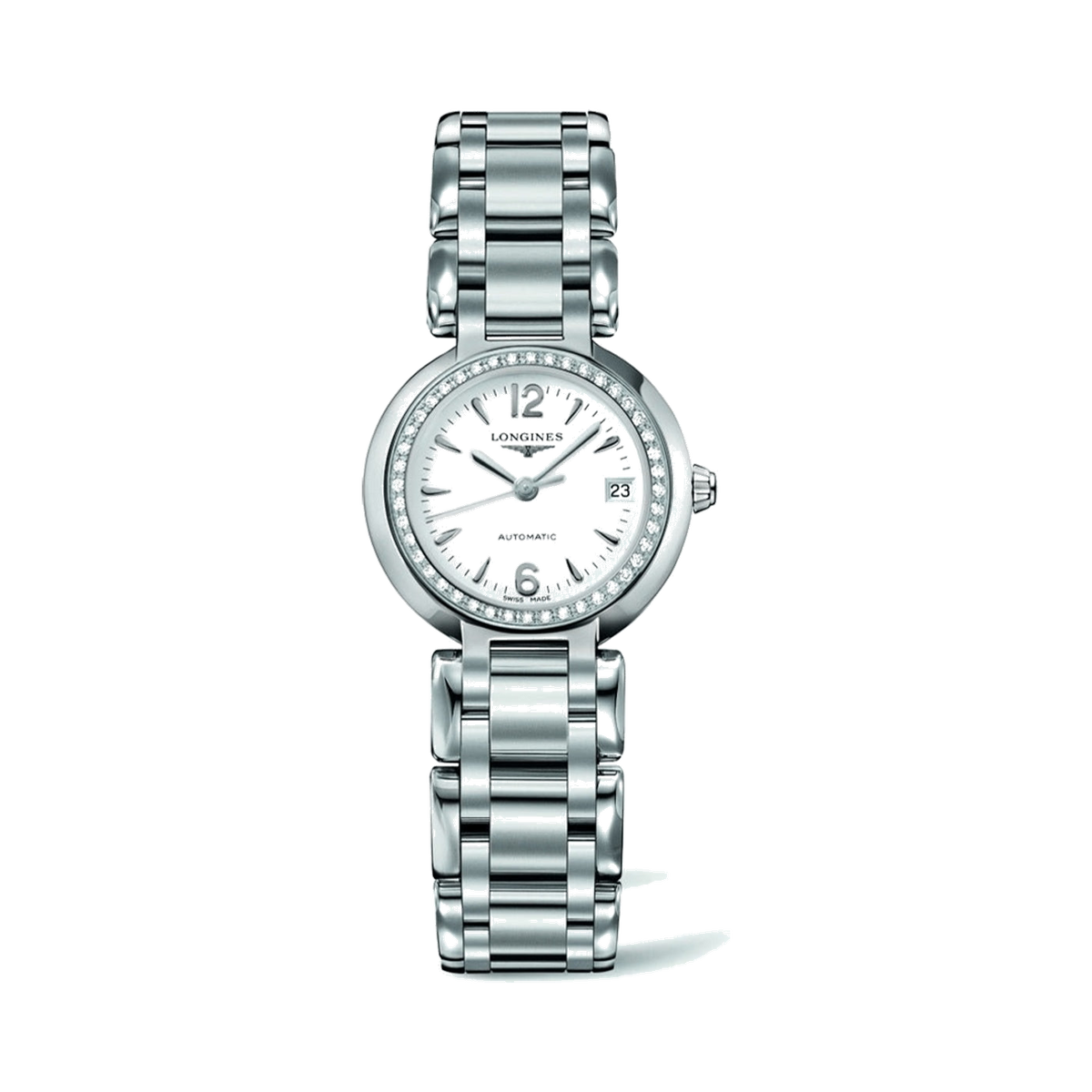 Longines -PrimaLuna Automatic 26.5 Stainless Steel / Diamond / White / Bracelet     watch