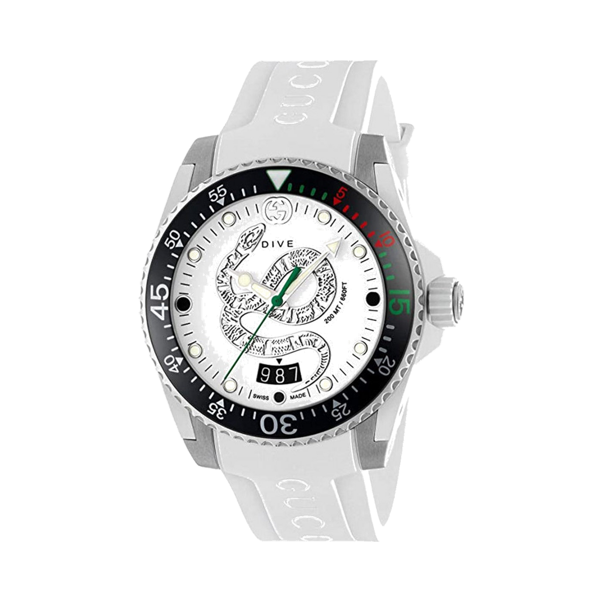 Gucci Dive Men's White Rubber Watch