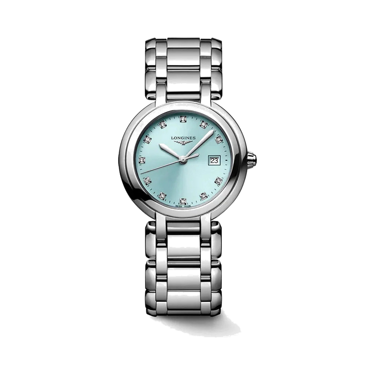 Longines PrimaLuna Quartz Watch - 30 mm Steel Case - Blue Diamond Dial - Bracelet watches