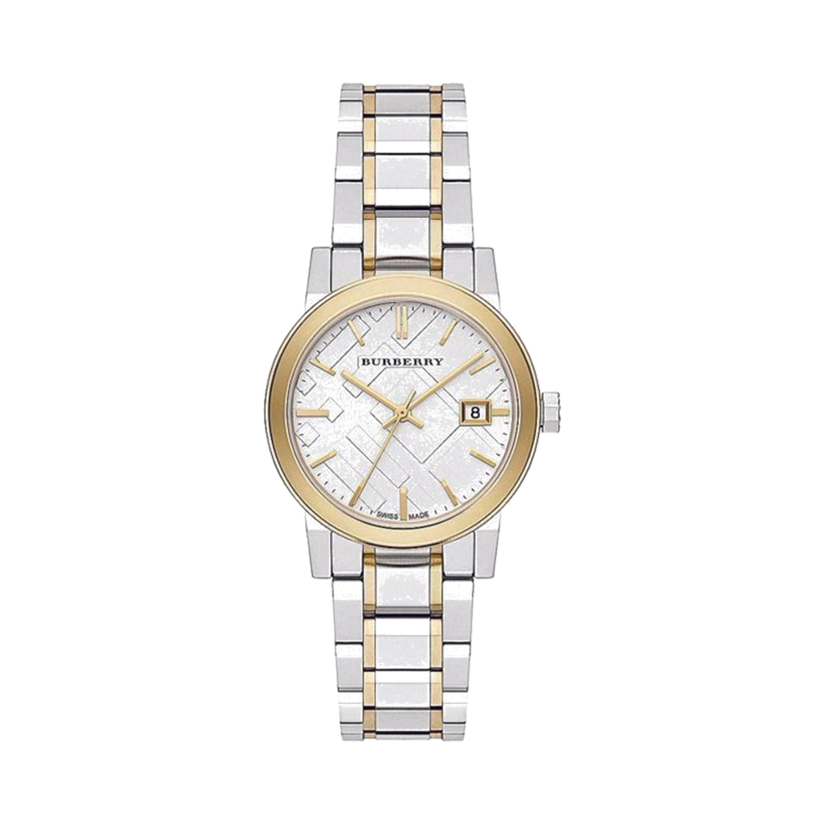 Burberry 34 mm Silver Dial Two-tone Bracelet Wristwatch