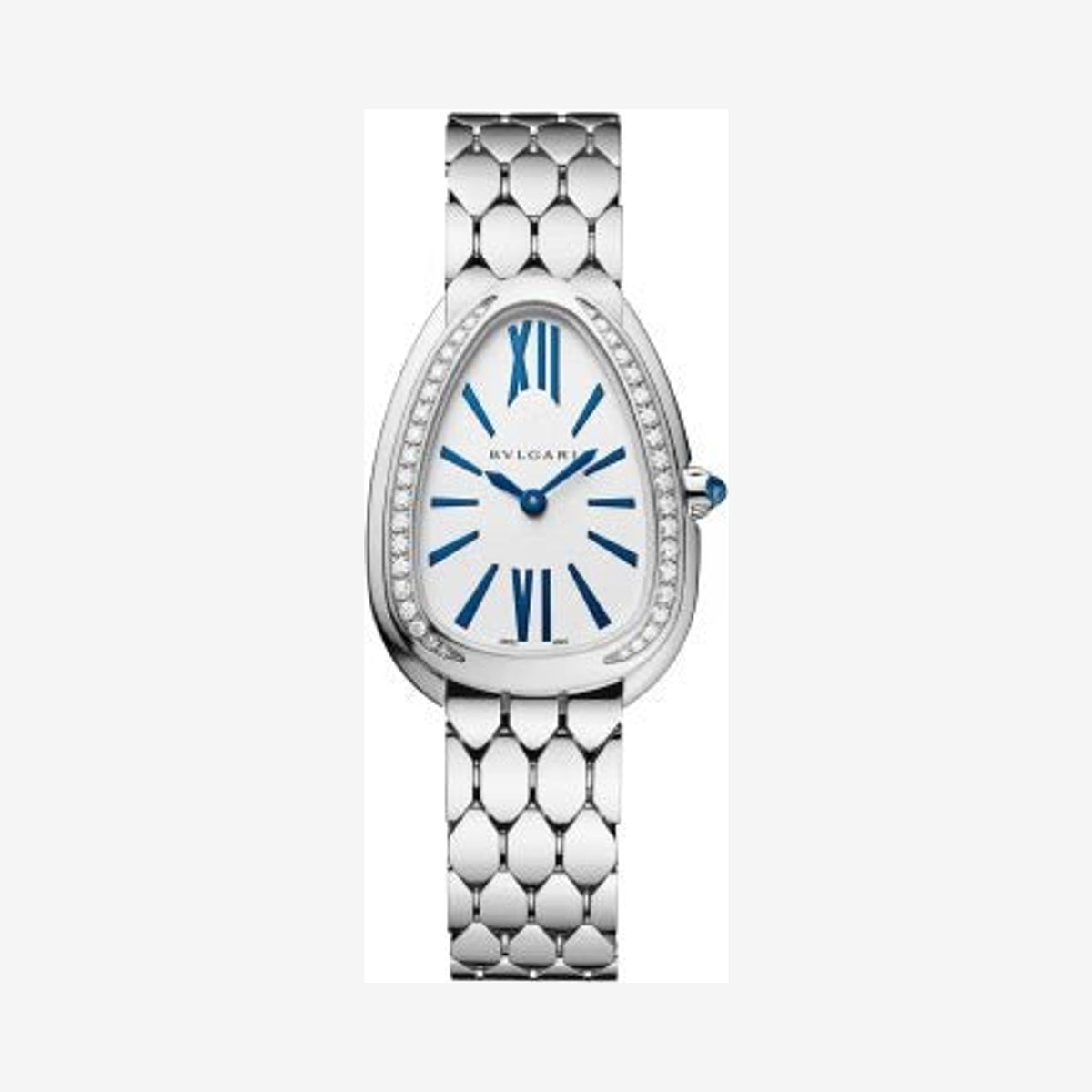 Bvlgari Serpenti Seduttori 18 KT White Gold Bezel Watch With Diamonds