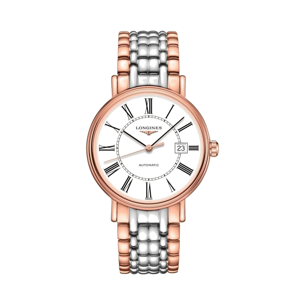Longines Presence White/Rose gold colored steel Ø40 mm watch