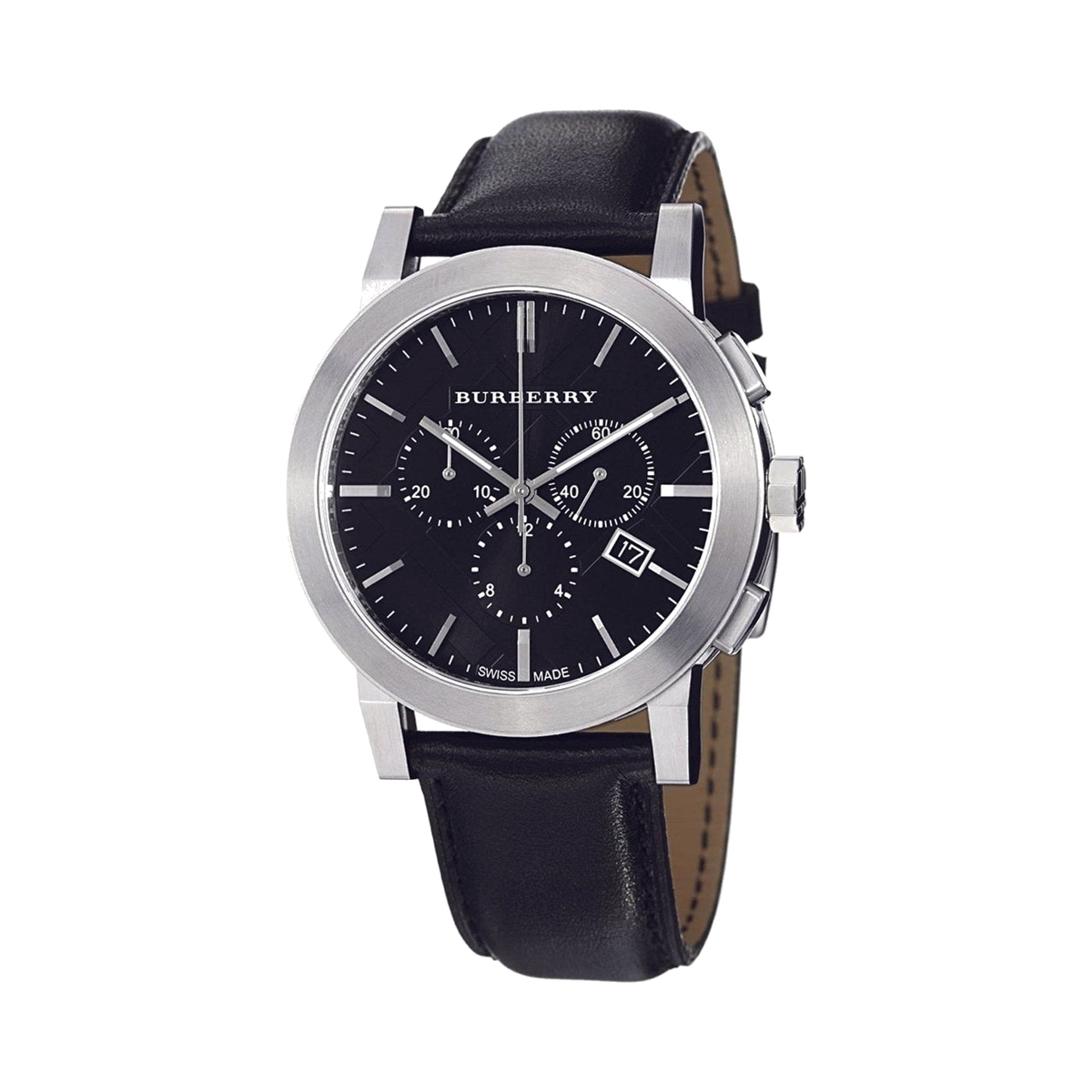 Burberry Black Leather Black Dial Chronograph