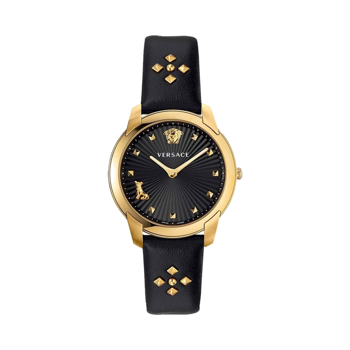 Versace Audrey Black leather Wristwatch