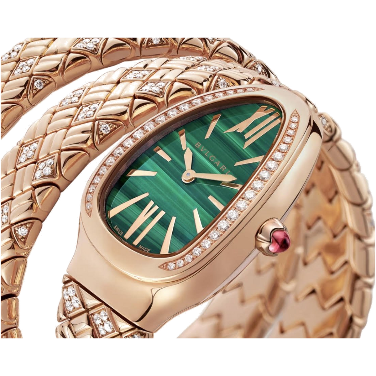 Bvlgari Serpenti Spiga Green Dial Double Spiral lady watch - Lc Watches