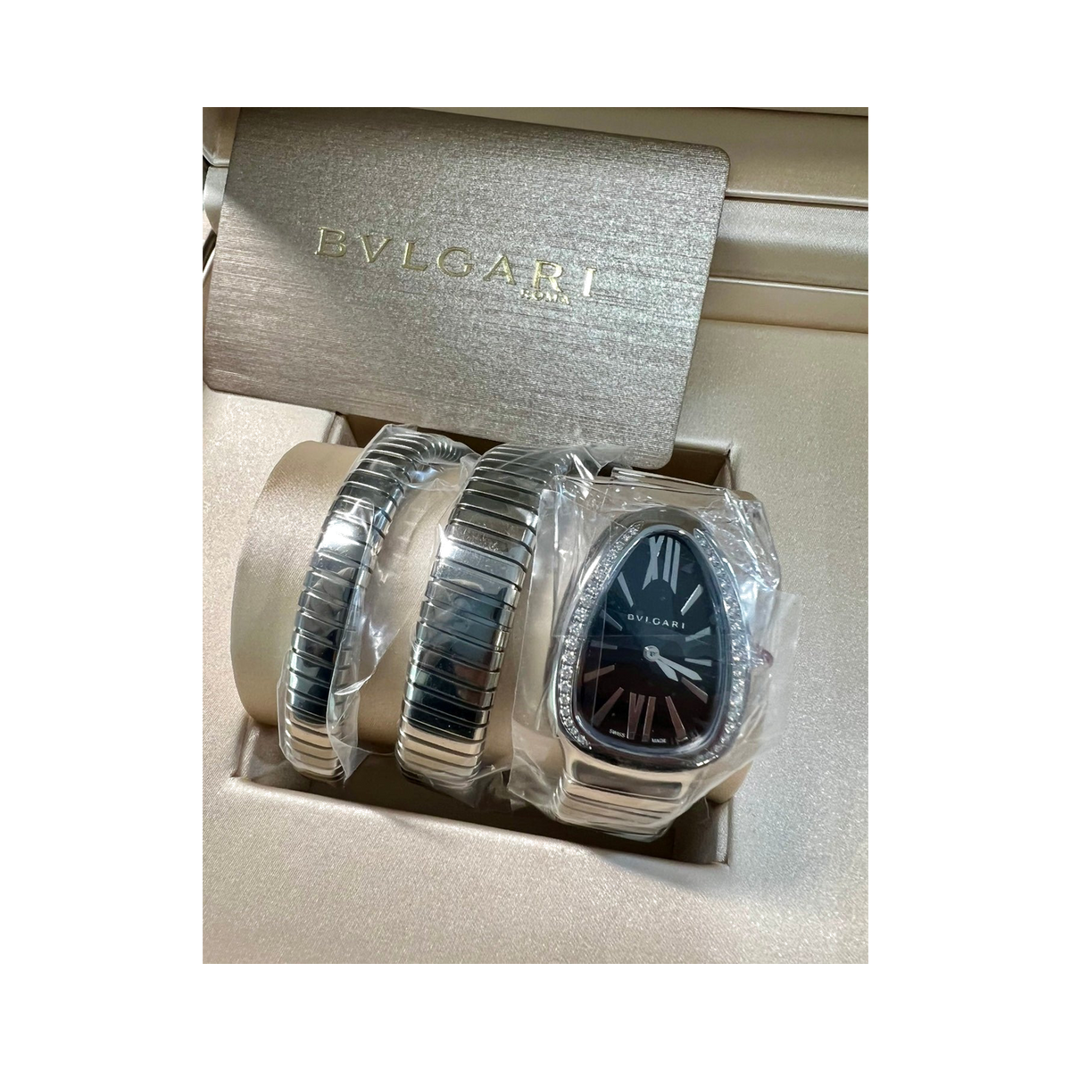 Bvlgari Serpenti Tubogas Double Black Lacquered Dial Ladies Watch - Lc Watches