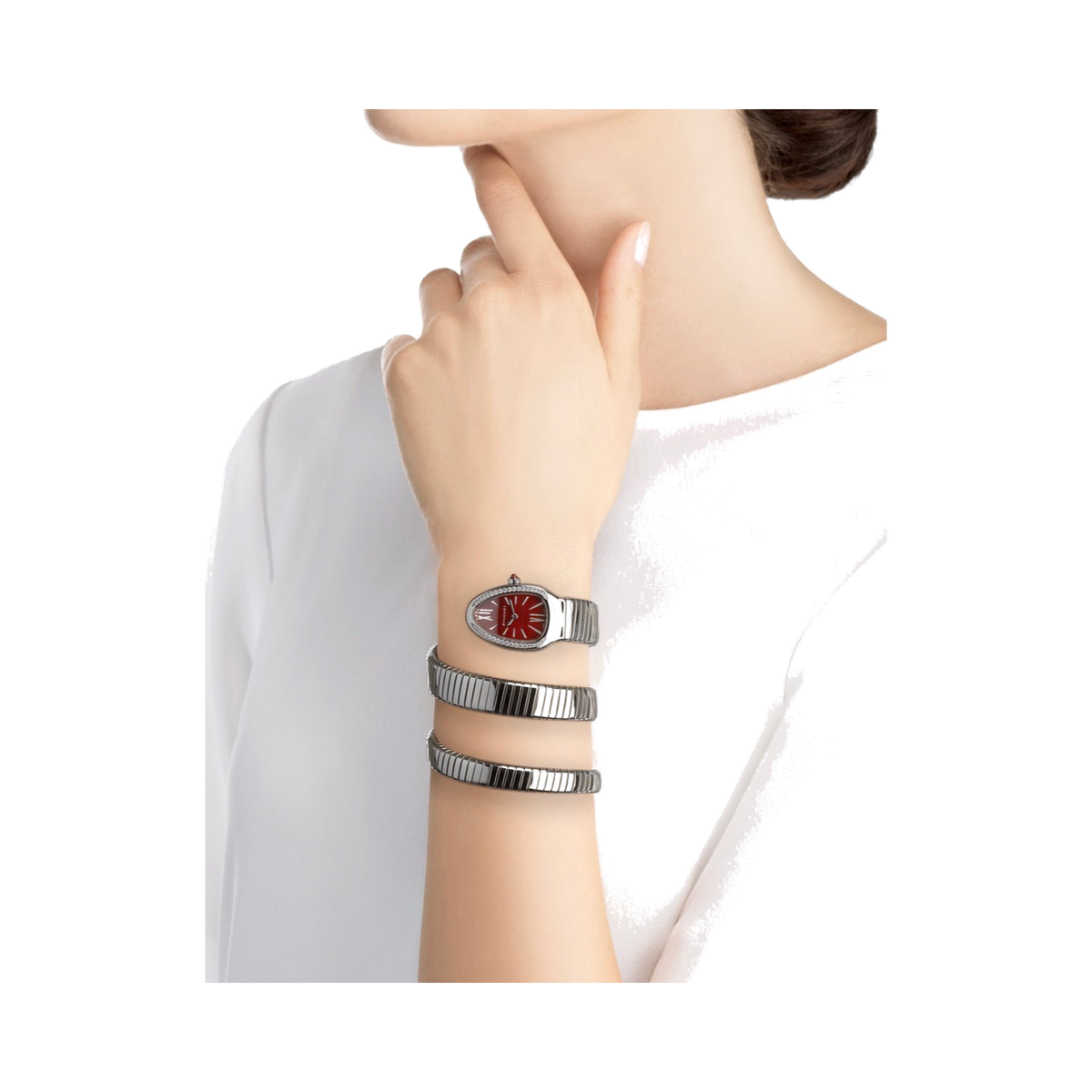 Bvlgari Serpenti Tubogas Double Red Lacquered Dial Ladies Watch - Lc Watches